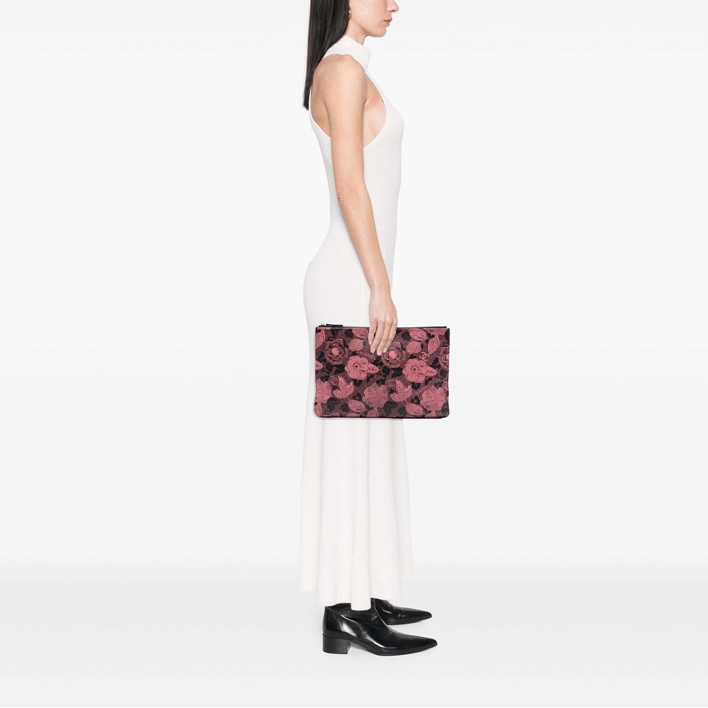Pre-Loved Chanel Large CC Quilted Calfskin Camellia Printed O Case Clutch - Picture 7 of 7